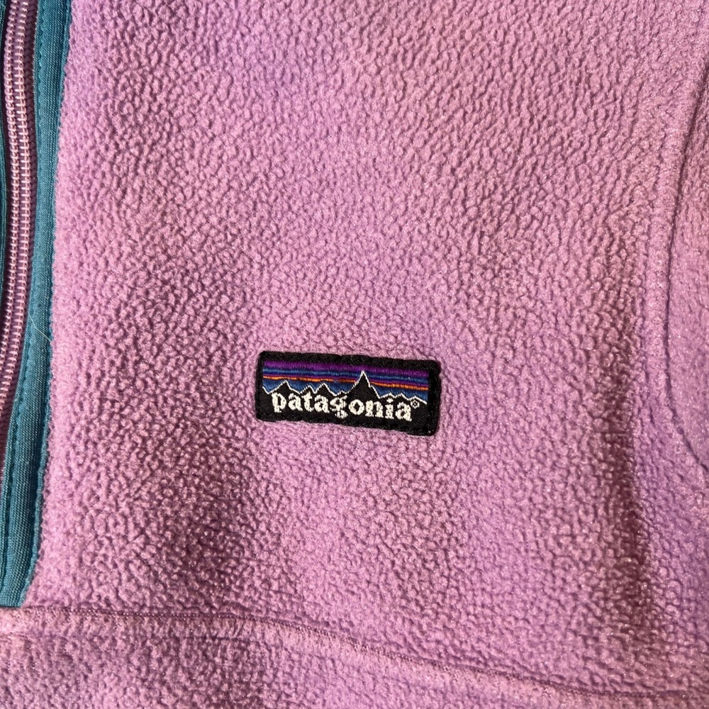 Patagonia Synchilla Fleece Quarter Zip Pullover Purple Teal Kids XXS 3-4 - Picture 4 of 7